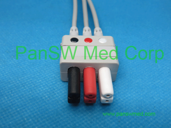 compatible ECG leads for Mindray, 3 leads, AHA color